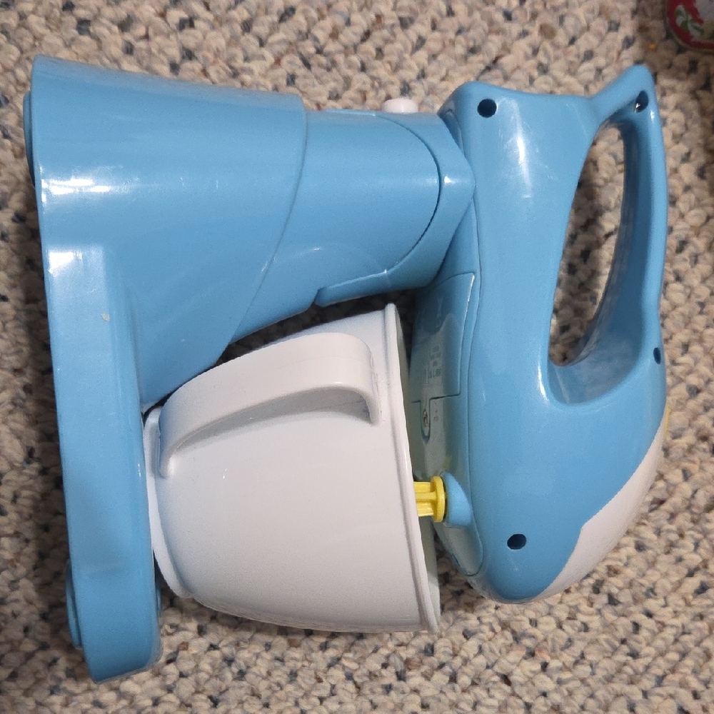 Light Blue and White Handheld Mixer - Compact Kitchen Appliance